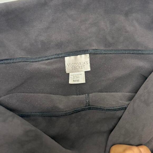 Victorias Secret Grey Cotton Fold Over Low Rise Flared Leggings Size Medium - Picture 6 of 7